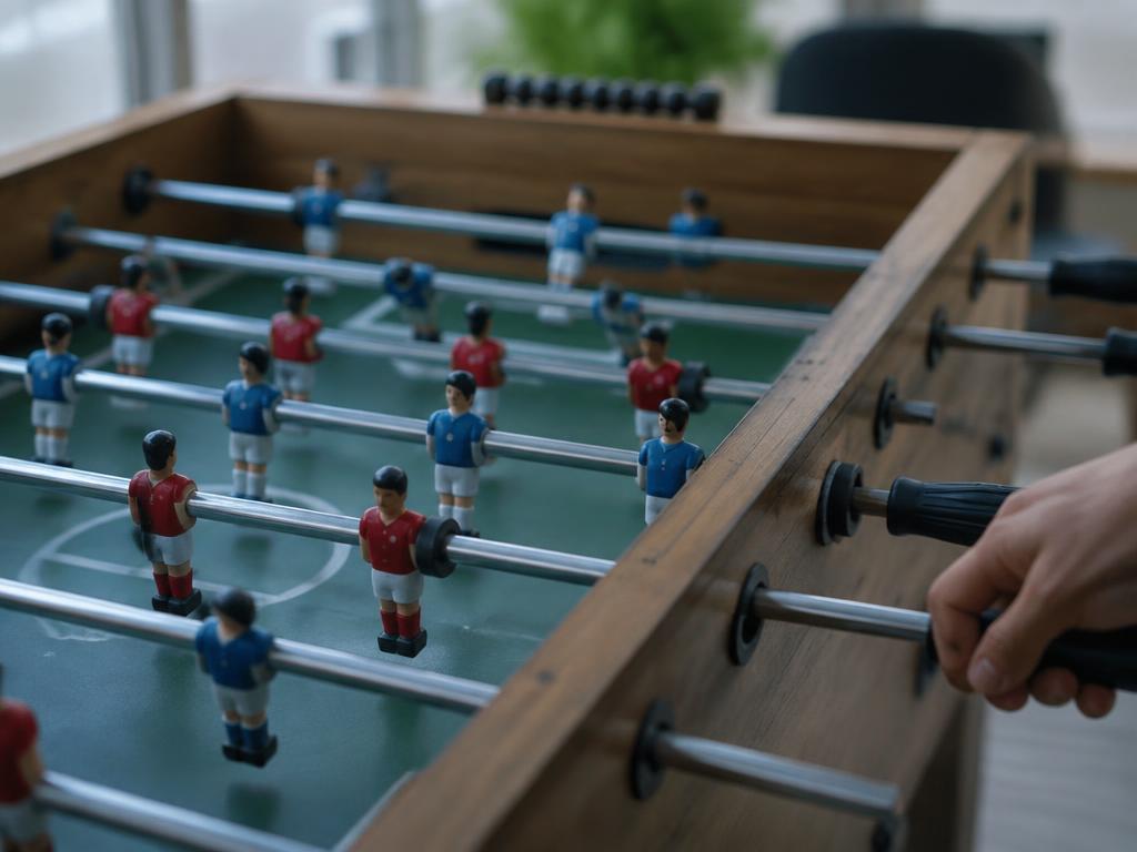 Detalle de un futbolín