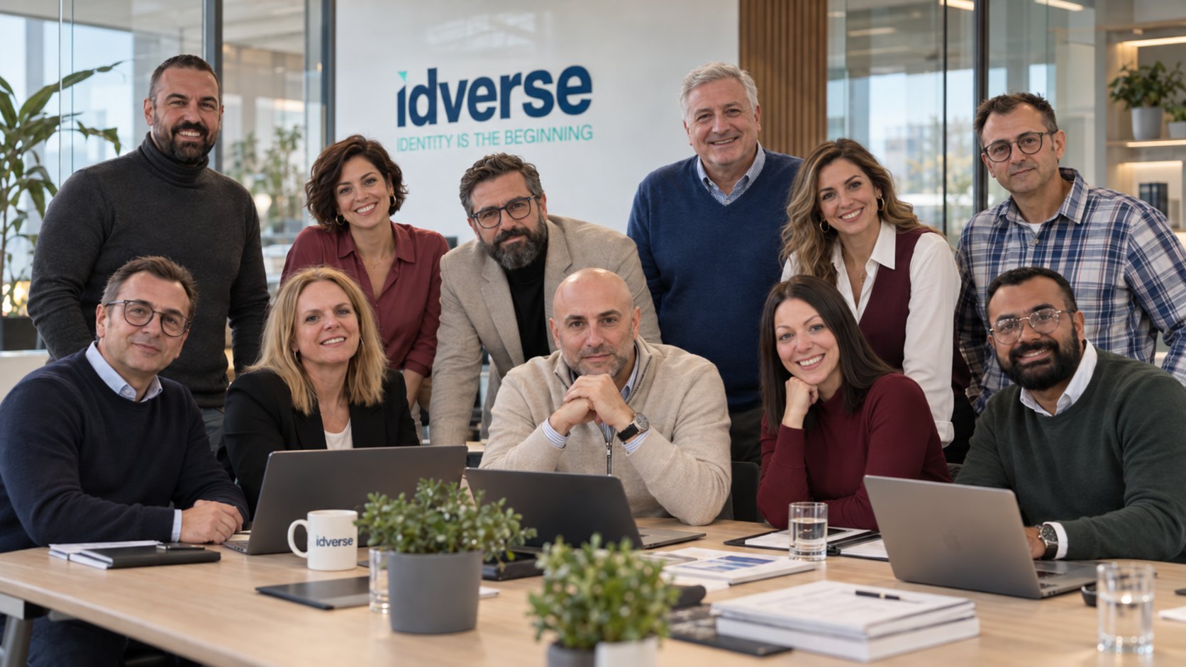 Equipo de IDVERSE trabajando en sus oficinas.