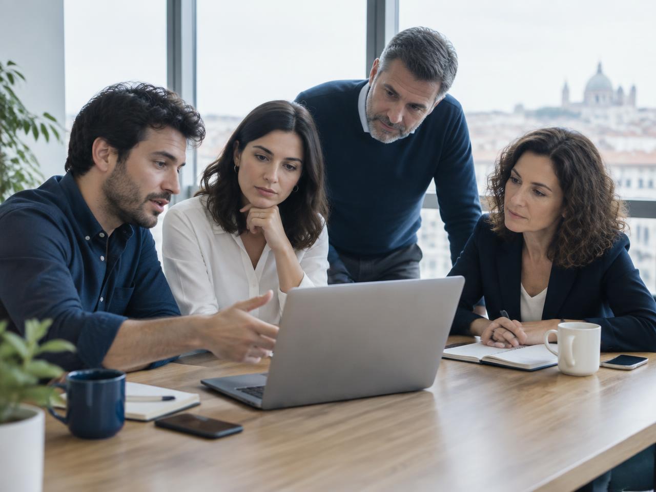 Equipo de trabajo reunido en una oficina (fotografía provisional)